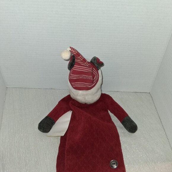 Vintage 2007 Woof & Poof Wine Bottle Cover Wolf Gray Dog Santa Hat NWT Gift - Picture 4 of 4